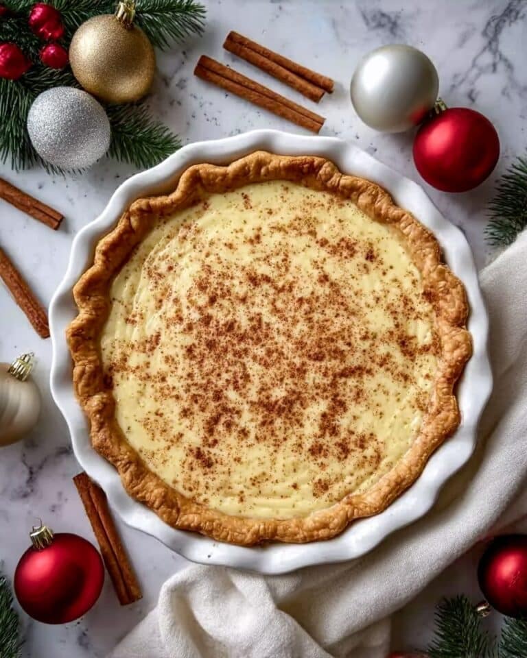 Christmas Eve Cinnamon-Vanilla Creamy Custard Pie Recipe – Festive & Delicious Recipe