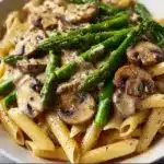 Creamy Mushroom & Asparagus Chicken Penne Recipe