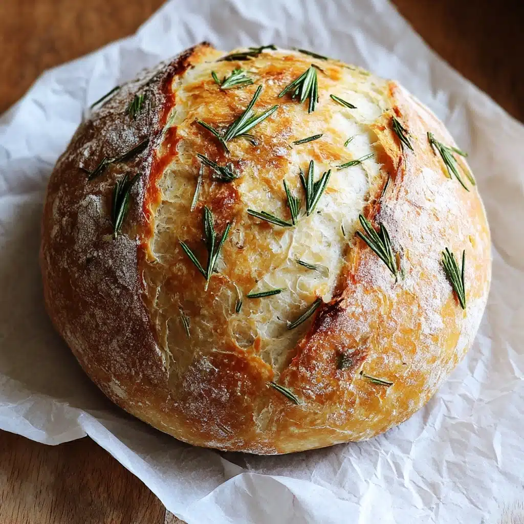 Rosemary & Roasted Garlic Artisan Bread Recipe - Recipe Image