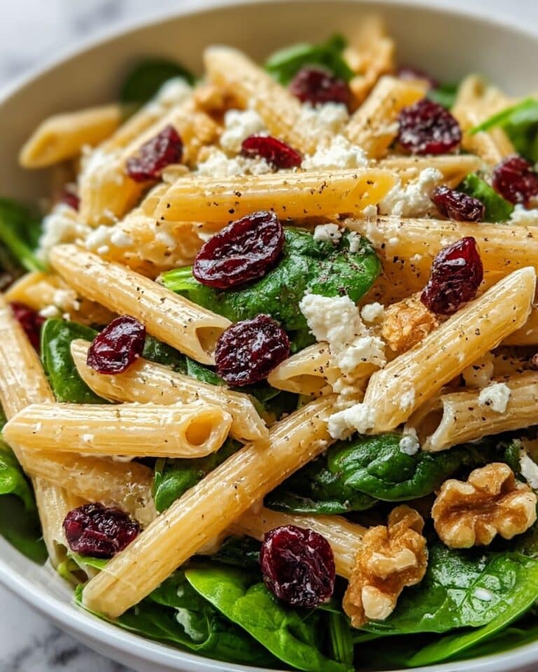 Feta & Cranberry Penne Salad with Orange Vinaigrette Recipe