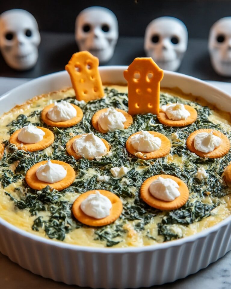 Spooky Halloween Graveyard Spinach Dip Recipe