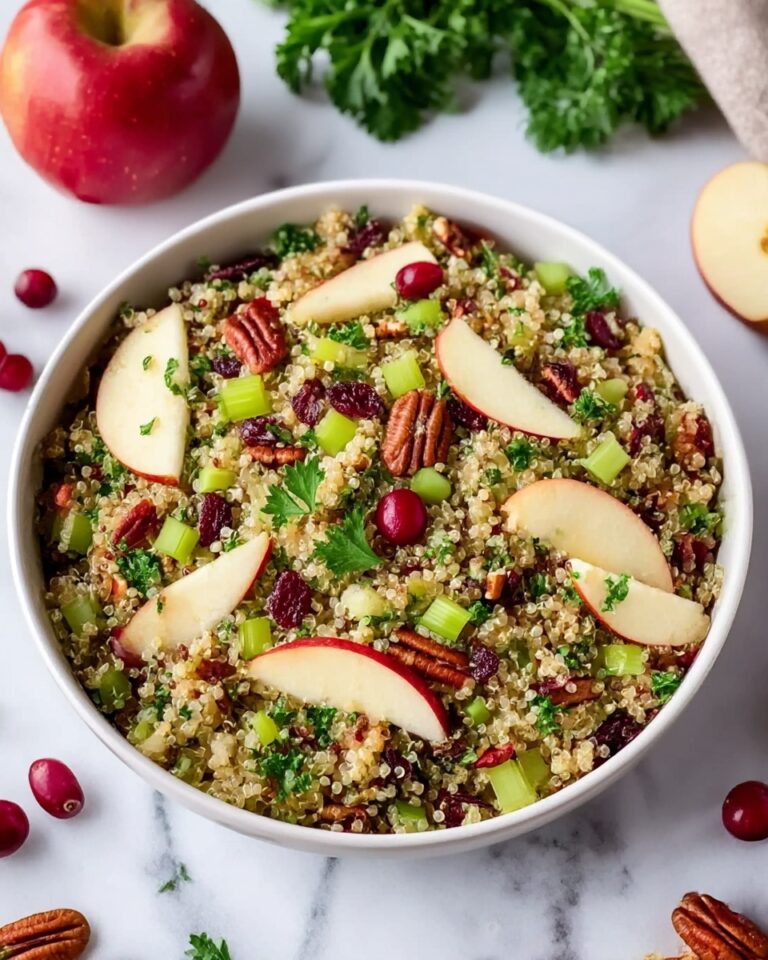 Quinoa Apple Salad with Cranberries, Candied Walnuts, and Maple Dijon Vinaigrette Recipe