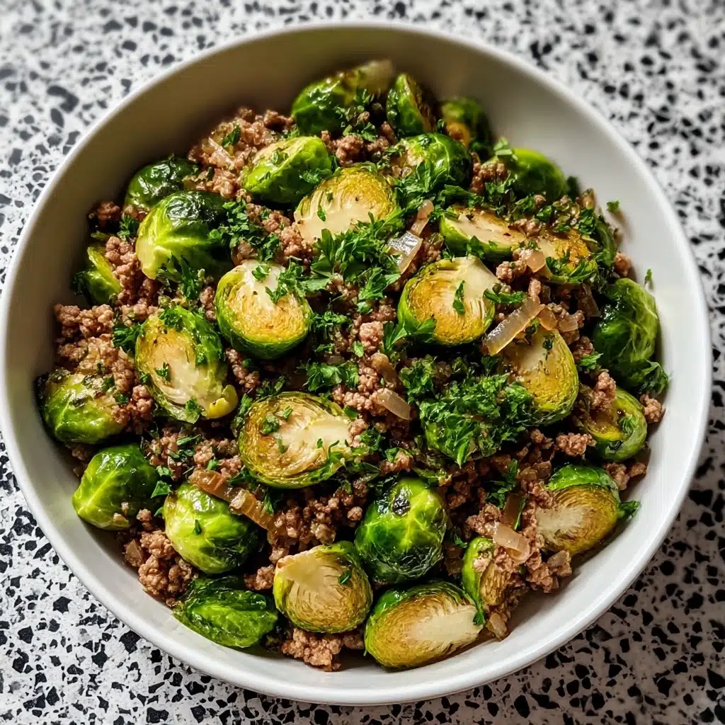 Brussels Sprouts Ground Turkey Skillet Recipe - Recipe Image