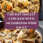 Skillet Chicken and Mushroom Wine Sauce Recipe