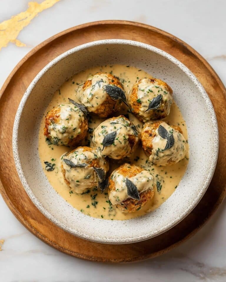 Pumpkin Chicken Meatballs in Sage Cream Sauce Recipe