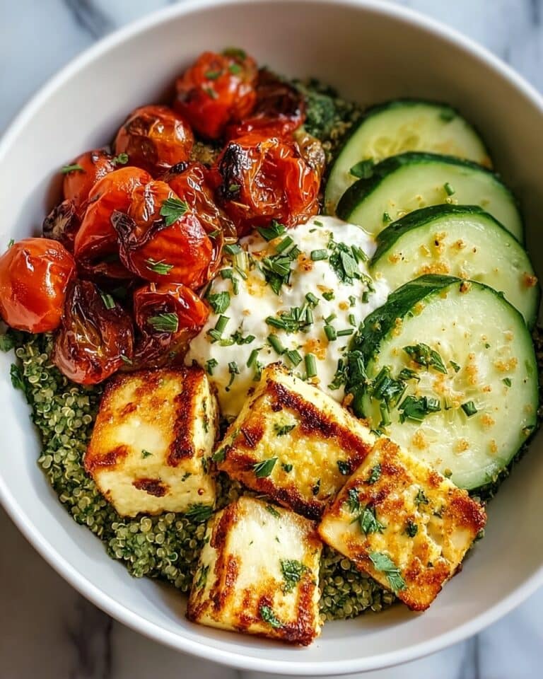 Grilled Halloumi Veggie Bowl Recipe