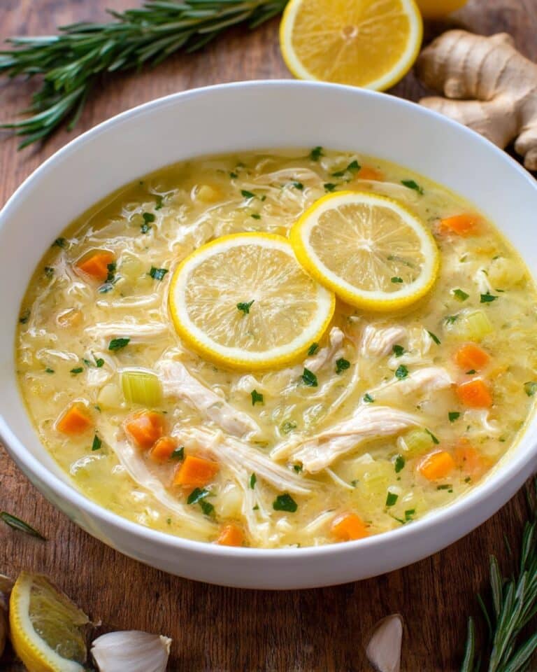 Lemon Ginger Turmeric Chicken and Rice Soup Recipe
