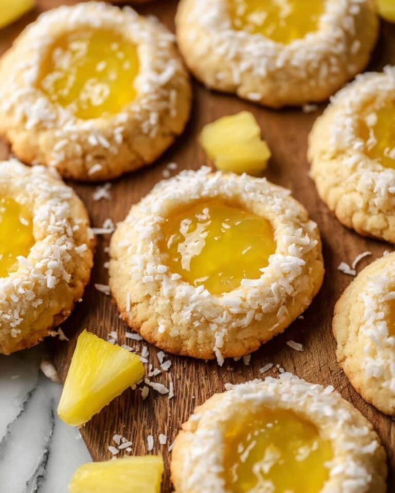 Easy Hawaiian Pineapple Coconut Thumbprint Cookies Recipe