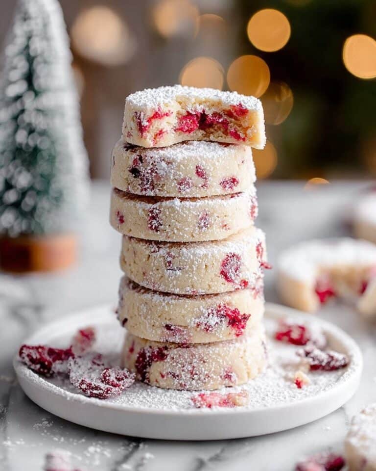 Cranberry Almond Shortbread Cookies with White Chocolate Coating Recipe