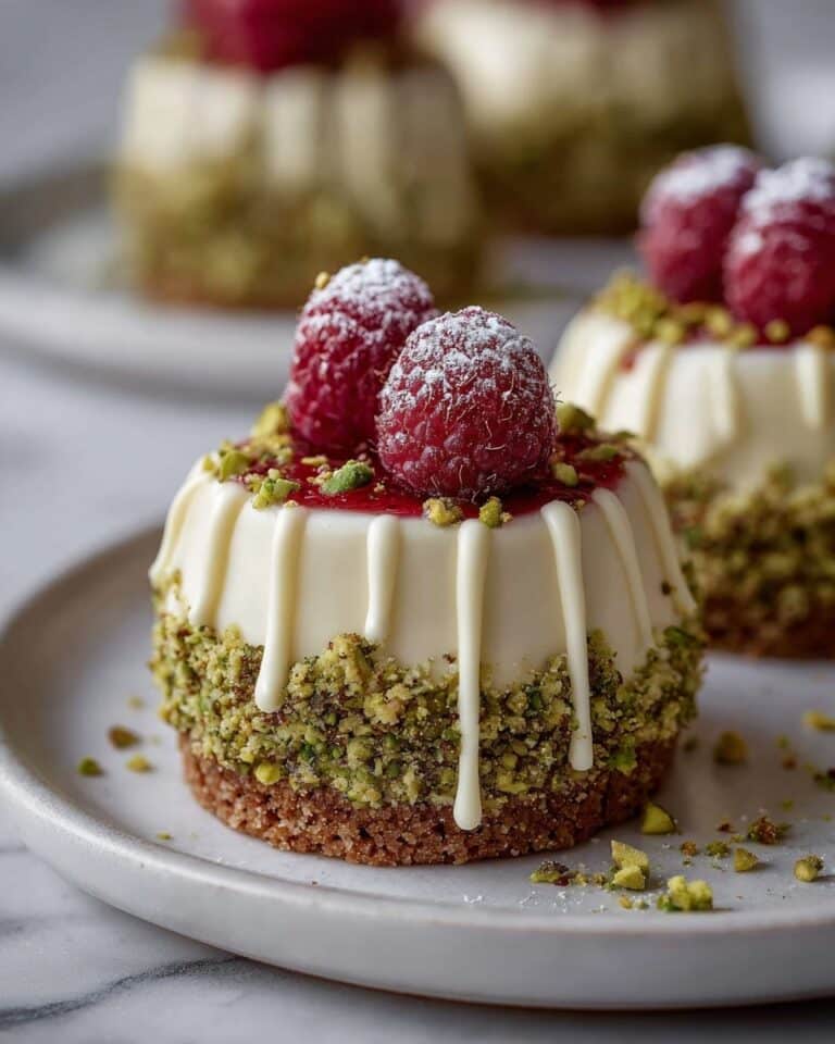 Luscious Pistachio Raspberry Cheesecake Domes Recipe