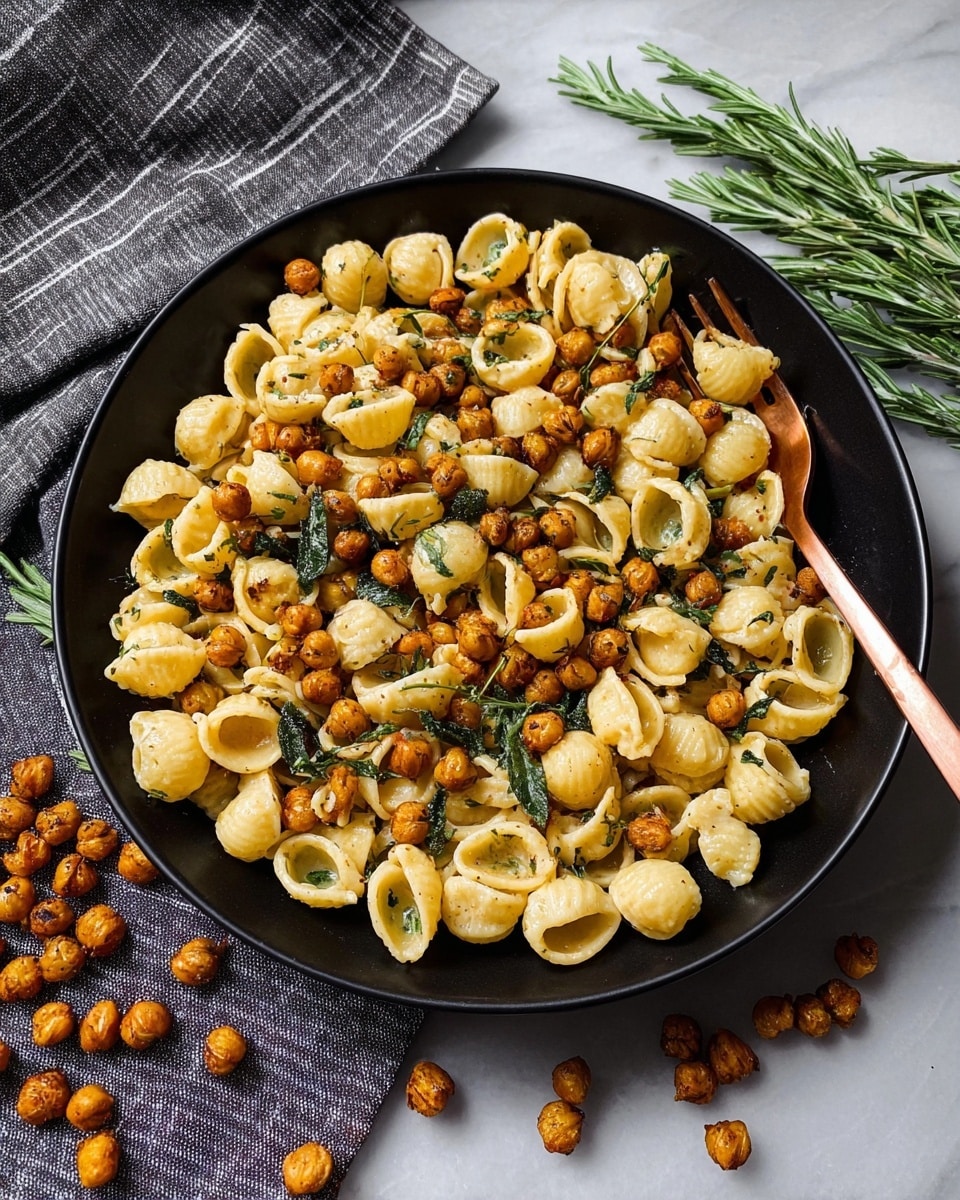 Easy Roasted Chickpeas Pasta with Spinach Recipe - Recipe Image