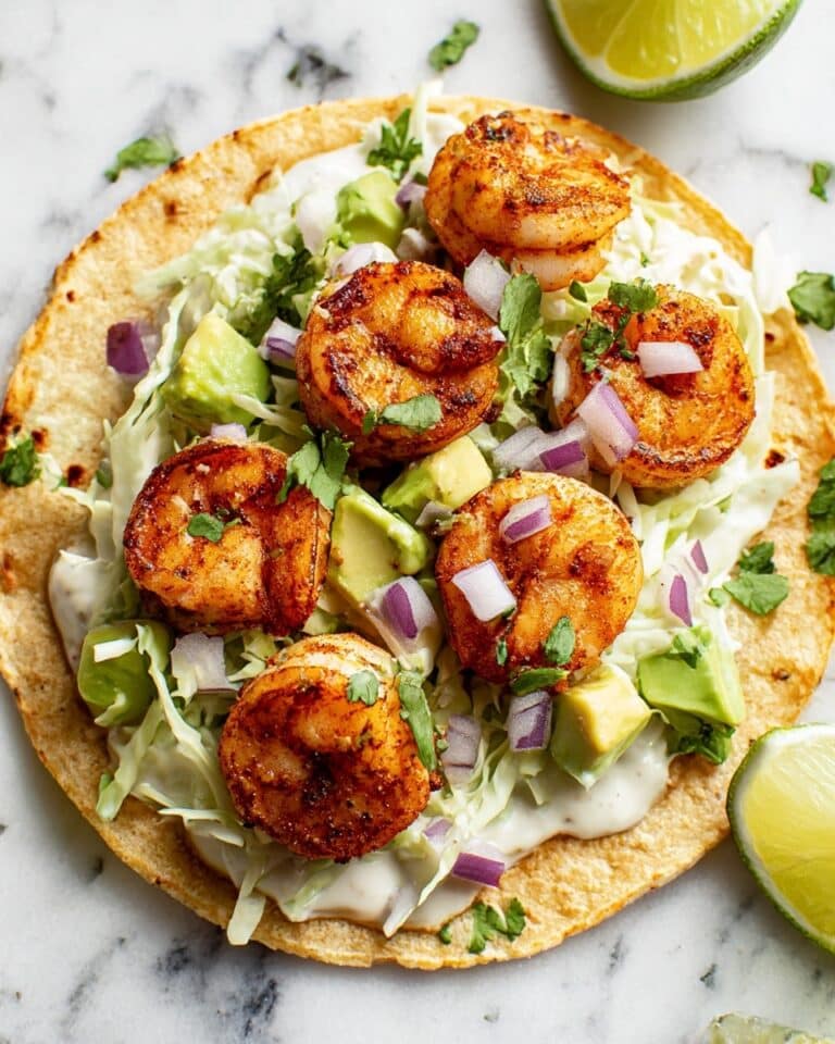 Shrimp Tacos with Spicy Slaw and Avocado Recipe