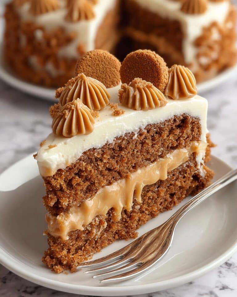 Moist Biscoff Cake Slice Recipe