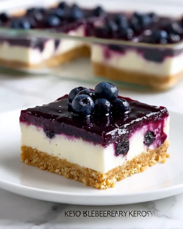 Keto No Bake Blueberry Cheesecake Bars Recipe