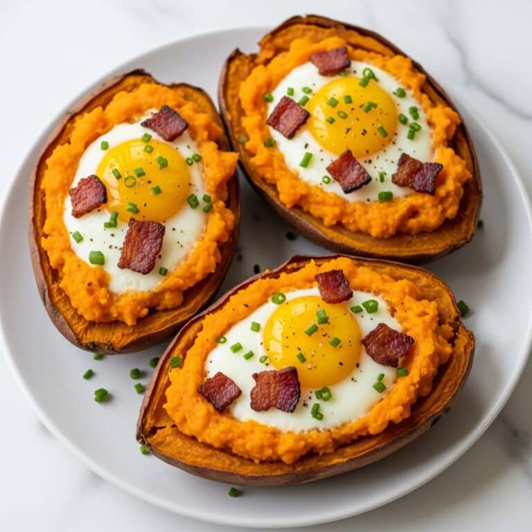 Breakfast Stuffed Sweet Potatoes with Bacon, Egg, and Cheddar Recipe