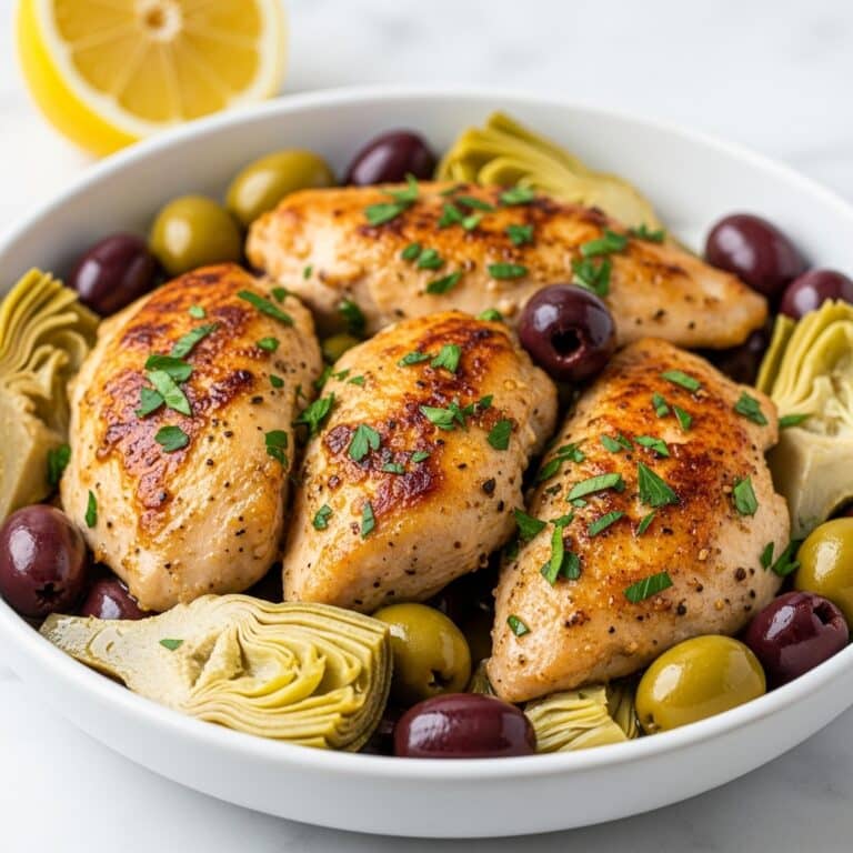 Mediterranean Lemon Chicken with Artichokes and Olives Recipe