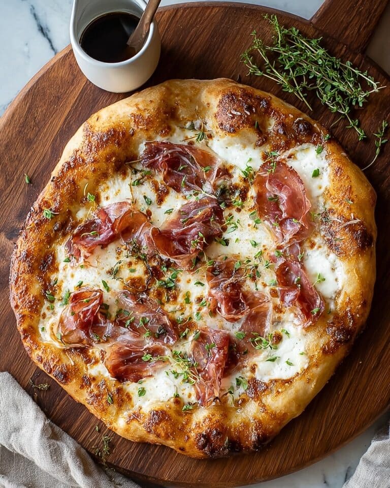 White Pizza with Beef Prosciutto and Hot Honey Recipe