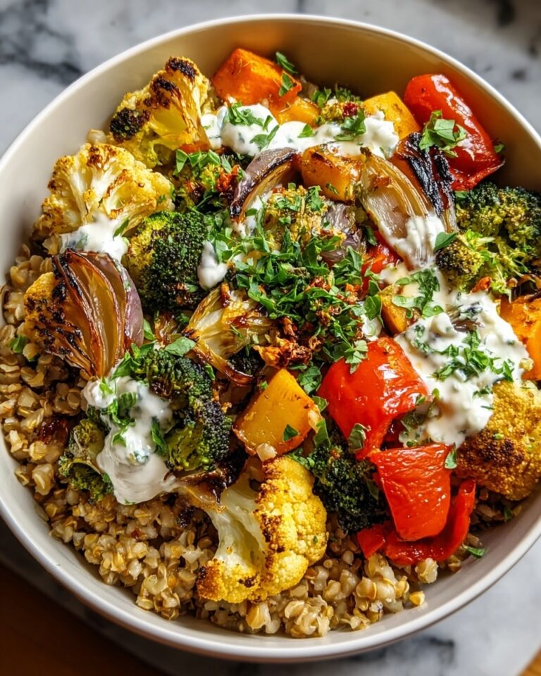 Garlic Roasted Veggie Grain Bowl Recipe