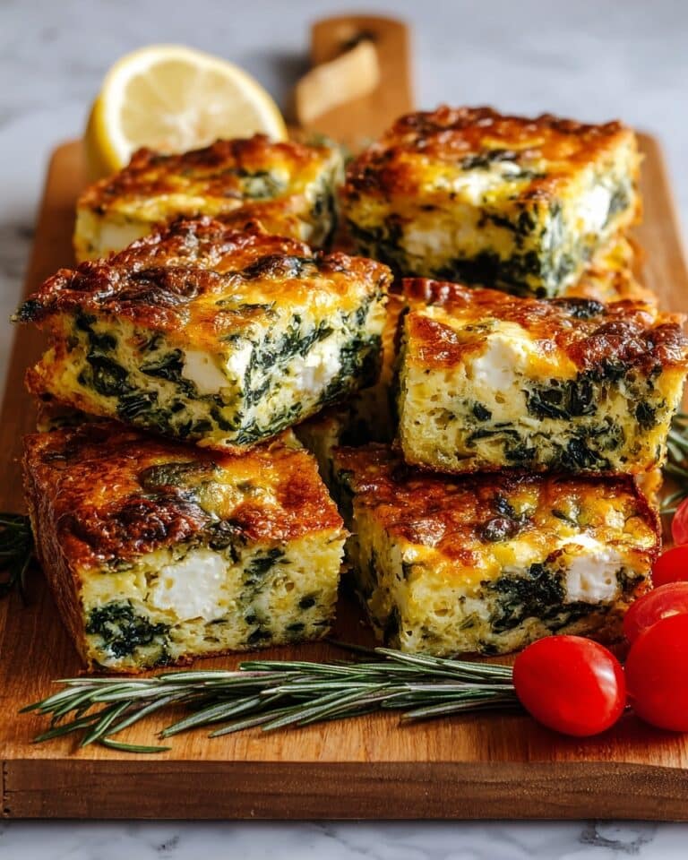 Spinach Feta Bake Squares Recipe