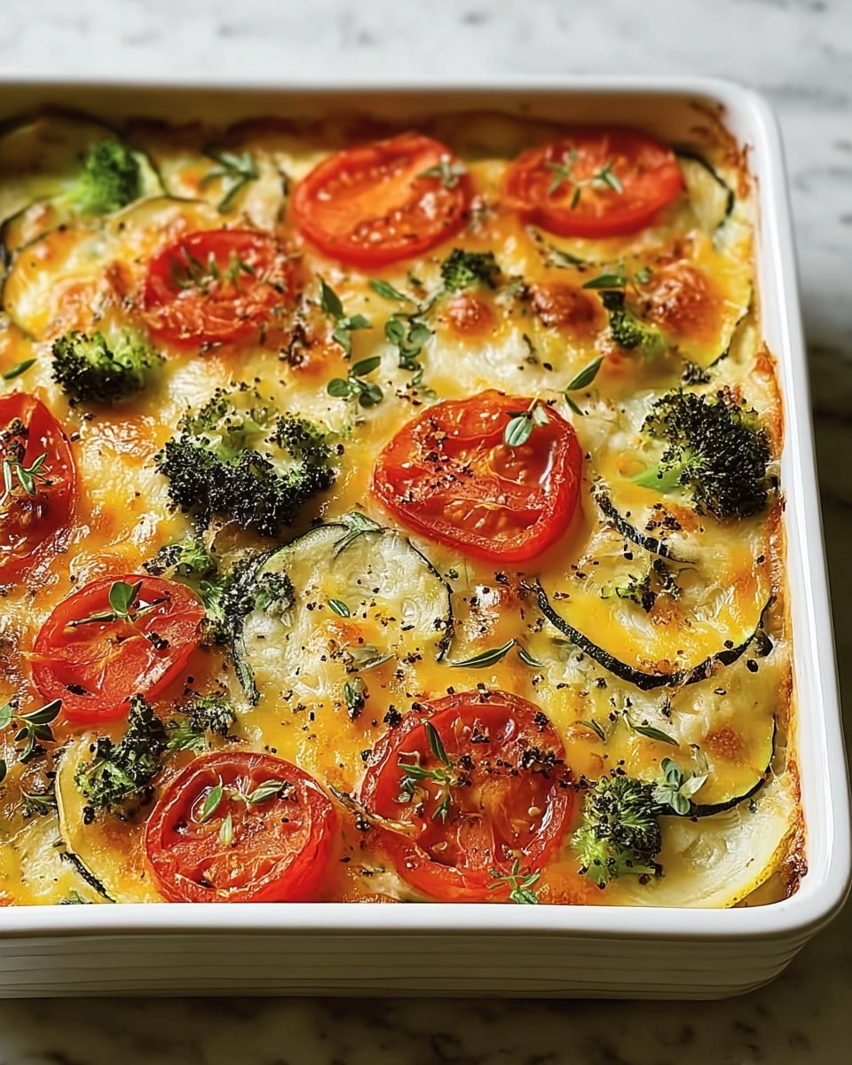 High-Protein Cottage Cheese Veggie Bake Recipe - Recipe Image