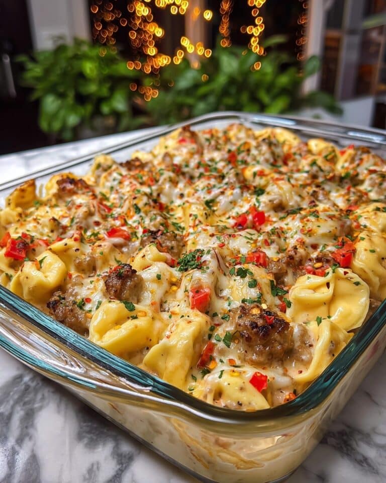 Golden Cheese Steak Tortellini Casserole Recipe