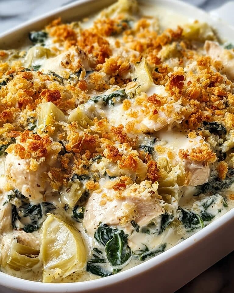 High-Protein Spinach and Artichoke Chicken Casserole Recipe
