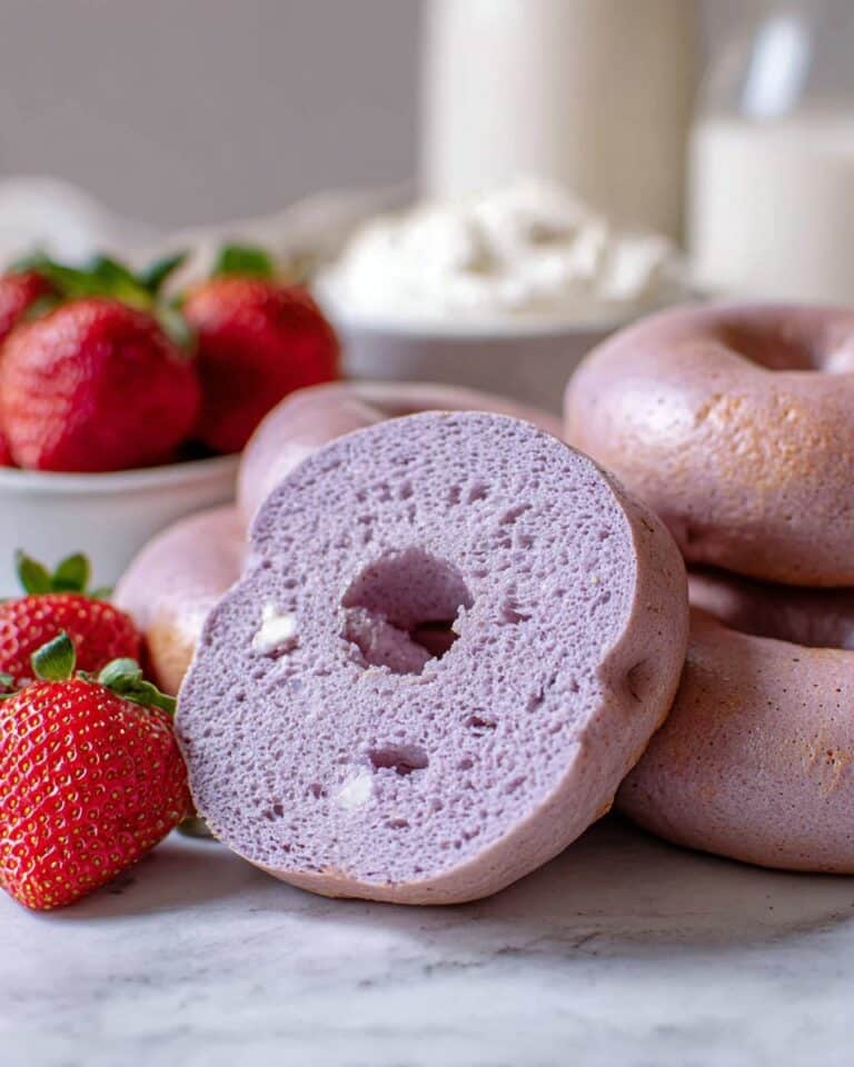 Strawberry Bagels with Cream Cheese and Strawberry Spread Recipe