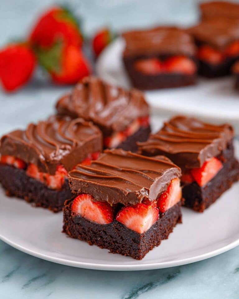Easy Chocolate Covered Strawberry Brownies Recipe